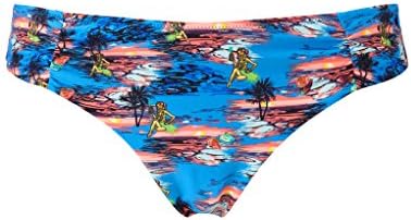 Lepel Hawaii Blue Beach Print Low Rise Bikini Pant 8 UK
