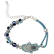 Silver and Blue Hasma and Evil Eye Bracelet Fashion Jewelry