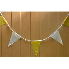 Wimpelkette gelb/weiss Kirchentag Party Deko Wimpel 10m