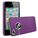 AIO Purple Stylish Chrome Hard Case Cover For iPhone 4 4G 4S + Screen Protector Film