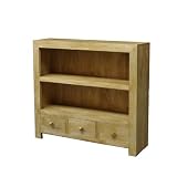 Dakota Console Bookcase with Drawers Oak Shade