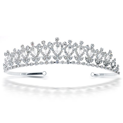 Mothers Day Gifts Bling Jewelry Regal Bridal Tiara Headpiece with Crystal Rhinestone Flower