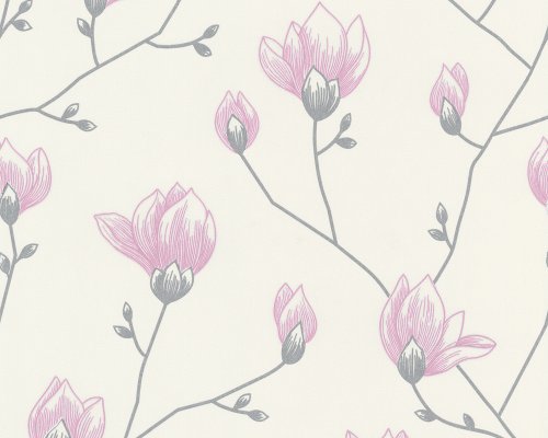 A.S. Cr&eacute;ation 6599-10 Tapete, florales Muster, wei&szlig; rosa grau