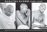 Mahatma Gandhi (3 Pictures) Art Poster Print - 24 X 36