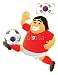 Wallmonkeys Peel and Stick Wall Decals - Football Mascot South Korea - Removable Graphic