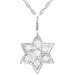 Mini Star of David Diamond Pendant in 14k White Gold (GH/I1-I2)