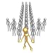 Golden Leader in Front of Arrow of Wannabes - 48"H x 48"W - Peel and Stick Wall Decal by Wallmonkeys