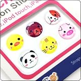 Touch me!ホームボタンにピッタリのステッカーfor iPhone(アニマル)【iPhone4Sも対応♪】