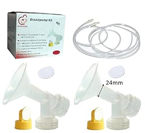 Breast Pump Kit for Medela Pump in Style Advanced Breastpump. Include Replacement Tubing for Pump In Style, 2 One-piece Breastshields (Replace Medela Personalfit 24mm), 2 Valves, and 4 Membranes. Replace Medela Personalfit Connector and Breastshield. Suitable for Pump-in-style Released After July 2006.