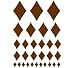 Set of 30 - Chocolate Brown Diamonds Vinyl Wall Graphic Decals Stickers