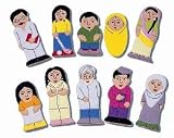 Finger puppets or felt motifs - Asian Family - multicultural learning