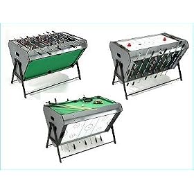 Tri-Sport Multi Games Table - Table Football, Air Hockey & Pool