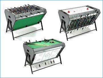 Tri-Sport Multi Games Table - Table Football, Air Hockey & Pool