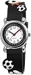 Shaghafi Kinderuhr, Jungenuhr Fussball,schwarz 40702106 Kautschukband