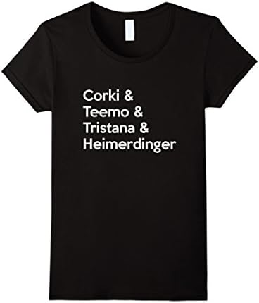 Women's Best Seller: Corki Teemo Tristana &amp; Heimerdinger LOL Shirt Small Black