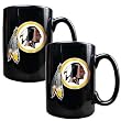 NFL Washington Redskins Two Piece Black Ceramic Mug Set - Primary Logo