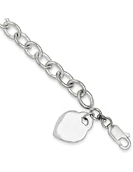 Sterling Silver Heart Charm Bracelet