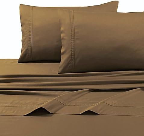 Tribeca Living 500-Thread-Count Premium Cotton 6-Piece Queen Sheet Set in Café