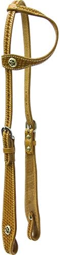 Cowboy Pro One Ear Headstall w/ Star Concho - Pecan - Horse