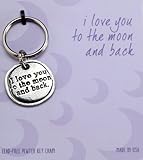 Crosby & Taylor I love you to The Moon and Back Pewter Sentiment Key Chain