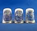 Porcelain China Collectable Thimbles - Set of Three Blue Designs