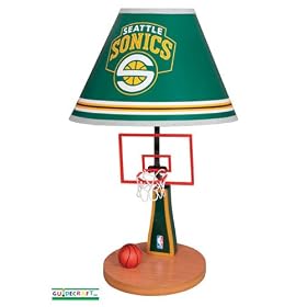 Seattle Sonics NBA Wooden Table Lamp by GuideCraft