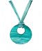 Necklace - N237 - Large Round Shell (2-1/2") hung on 5-Strand Organza Cord ~ Teal