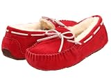 UGG Girls Dakota Suded Fur Shoes Wine Red Size 5