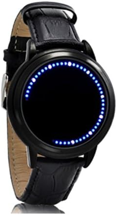 New sports cool new design LED touch screen black soft leather fashion watch for men women