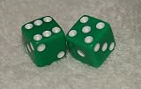 Mini Green Opaque Dice Pair