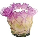 IMAGE OF Daum Roses Glass Small Candleholder