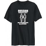 T-Shirt Mens Black  Russian NUDIST ONLY NO SWIMSUITS ALLOWED !  Countries