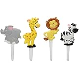 Oasis Supply Cupcake/Cake Decorating Zoo Animal Puffy Picks, 2-1/2-Inch, Black, Set of 12