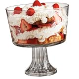 ESSENTIALS FOR HOME TRIFLE BOWL - ESSENTIALS FOR THE HOME GLASS FOOTED TRIFLE BOWL