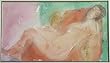 Nude in Color, Original Watercolor Painting By Carmel Artist Victor Di Gesu - Framed Artwork
