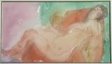 Nude in Color, Original Watercolor Painting By Carmel Artist Victor Di Gesu - Framed Artwork