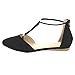Beston FB34 Women's T-Strap Sandals Ziper Ankle-Wrap D'orsay Flats Half Size Big