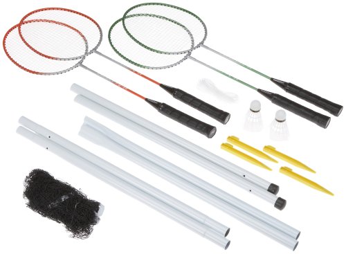 Hudora Badmintonset Team RQ-44, 4 Stahlschl&auml;ger, 2 Federb&auml;lle Preisvergleich