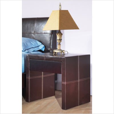 Torino Upholstered Leatherette Nightstand in Chocolate Torino Upholstered Leatherette Nightstand in Chocolate
