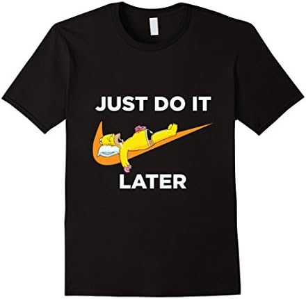 Men's Just Do It Later T-Shirt, Money Line Tees Large Black