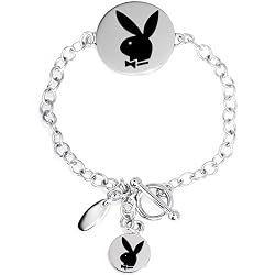 Playboy Bunny Circle Logo Pendant Bracelet