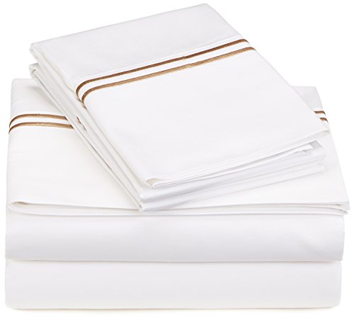 Pinzon 400-Thread-Count Hotel Stitch Sheet Set - King, Taupe Stripes