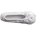 Isotoner Women's Embroidered Terry Ballerina (Medium - 6.5-7.5, White)