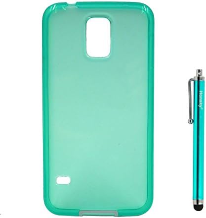 Samsung Galaxy S5 Case,Honsky®- Flexible TPU & Solid PC Frame Cover - [1.2 MM THICK][DUAL LAYER EDGE][Polished][Scratch Resistance][Shock Resist][Washable][Slip Resistant] - Hybrid Dual Impact Bumper Jelly Case - ECO-Friendly Packaging - Plastic Cute for Samsung Galaxy S5 (2014) - SpringGreen & White