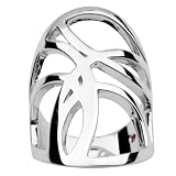 ELLE Sterling Silver Abstract Wide Band Ring