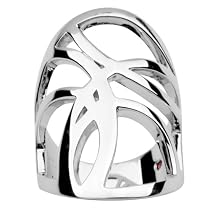 ELLE Sterling Silver Abstract Wide Band Ring
