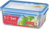 Produkt-Bild: EMSA 508568 Gesunde Frische, Frischhaltedose Clip & Close 0.15 + 0.25 + 0.55 + 1 + 3.7 Liter 5-er Set