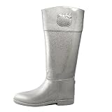 Women's Twenty10 Footwear Licensed Sanrio Hello Kitty Angelina Glitter Rainboots Silver Grey