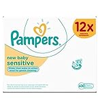 パンパース赤ちゃんは新しい赤ちゃん敏感な50×12パックをワイプ (Pampers) (x6) - Pampers Baby Wipes New Baby Sensitive 50 x 12 Pack