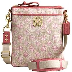 Coach Audrey Op Art Swirl Swingpack Crossbody Messenger Bag Purse 45772 Pink